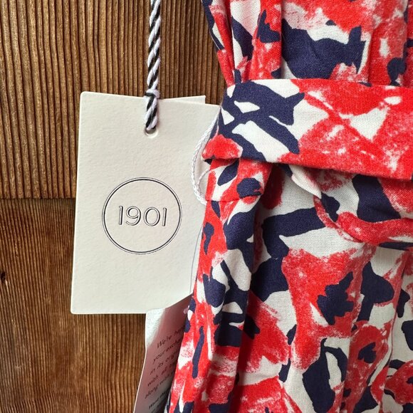 NWT 1901 Women Red & Blue Floral Shirt Dress Fit & Flare in Women's X-Large - Picture 6 of 12